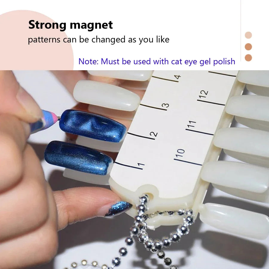 Set of 11 Pcs Nail Art Tools Cat Eye Magnetic Rod Powerful Magnet Suitable for Gel Polishing Beauty Manicure Decoration Supplies
