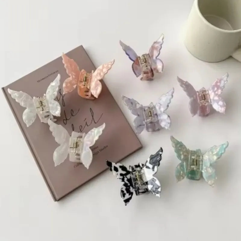 Super Fairy Three-Dimensional Butterfly Half-Tied Hair Back Of The Head Acetate Clip Hair Accessories For Women - BlissFully