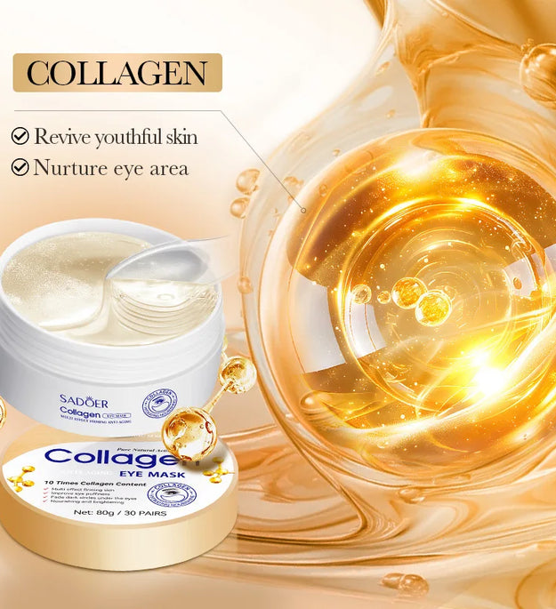 60pcs SADOER Crystal Collagen Eye Mask Anti Dark Circles Removal Eyes Bags Moisturizing Eyes Patches Eye Gel Masks Skin Care