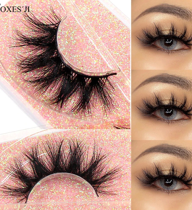FOXESJI Makeup Eyelashes 3D Mink Eye Lashes Fluffy Soft Wispy Natural Lashes Extension Reusable Fake Lashes Mink False Eyelashes