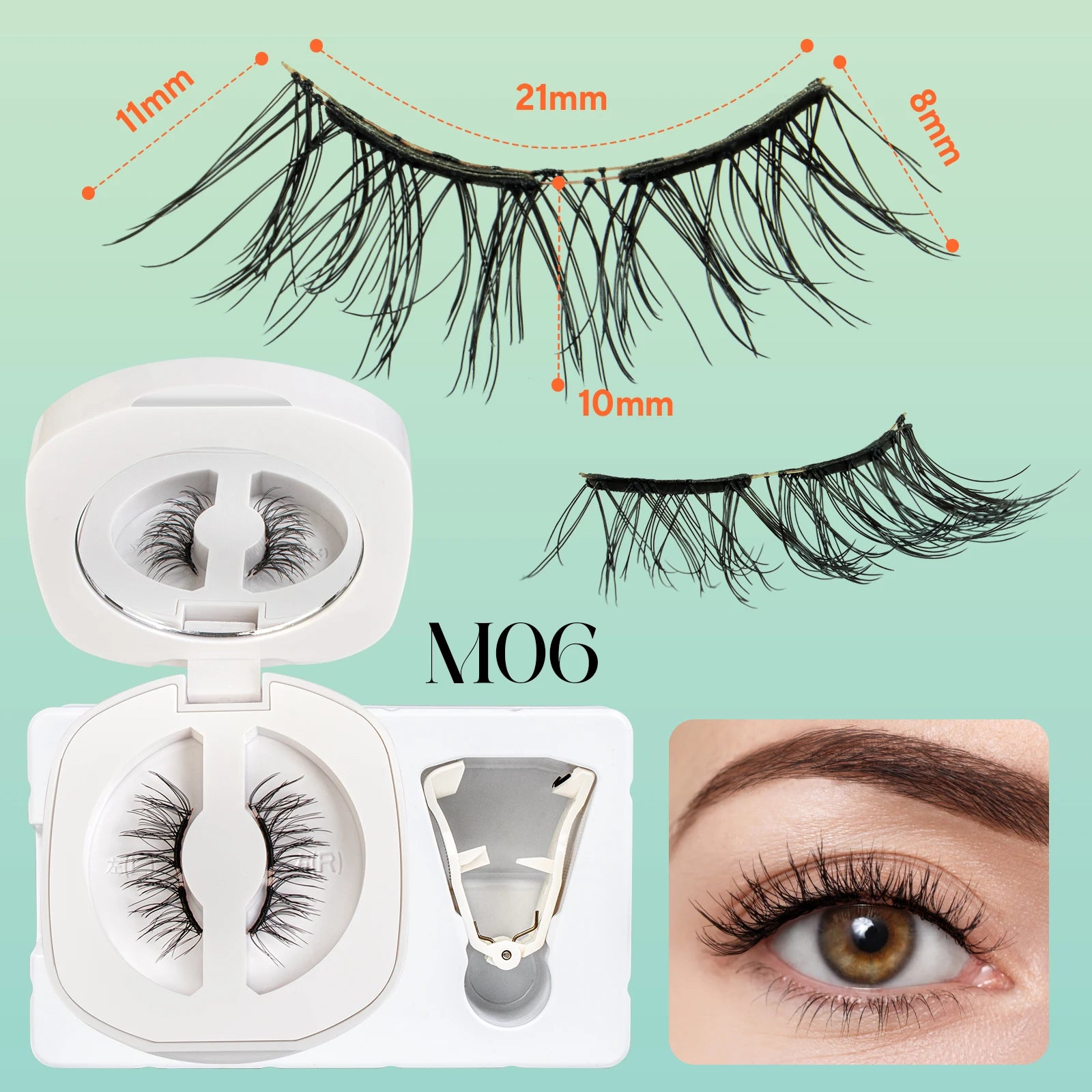 VYRILA Soft Magnetic Eyelashes Individual False Eyelashes Curly Lightweight Magnetic Lashes Kit Easy to Wear for Natural Look