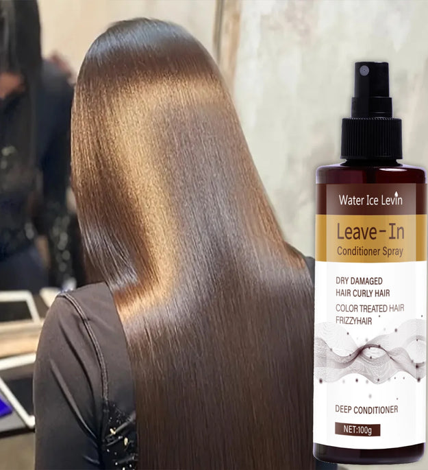 Leave-In Conditioner Spray with Keratin & Argan Oil - Deep Hydration for Curly/Color-Treated Hair - Frizz Control & Shine Enhanc
