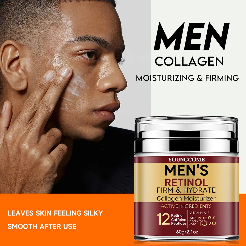 Men's Retinol Firming Face Cream Skincare Moisturizing Collagen Brightening Smooth Wrinkles Facial Face Men Skin Care Treatment - BlissFully