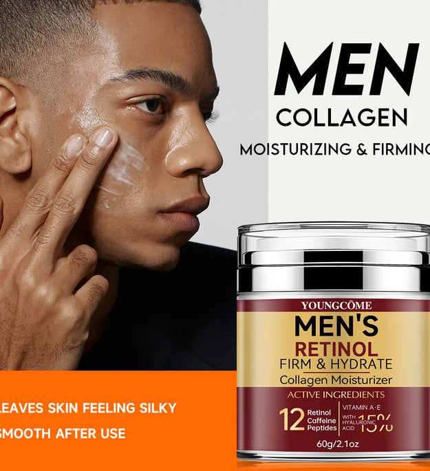 Men's Retinol Firming Face Cream Skincare Moisturizing Collagen Brightening Smooth Wrinkles Facial Face Men Skin Care Treatment - BlissFully