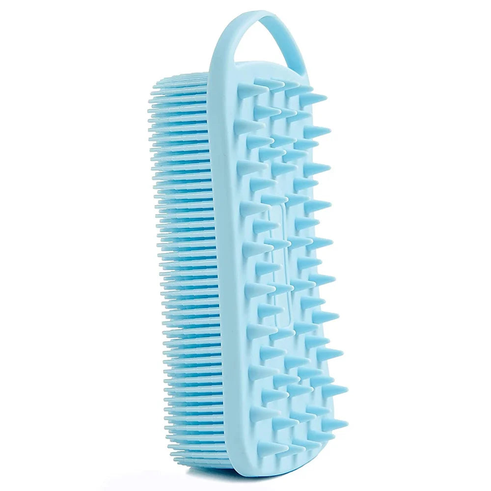 Silicone Body Scrubber 2 in 1 Body Brush & Hair Scalp Brush for Shower and Bath Stimulating Blood Circulation Shower Accessories