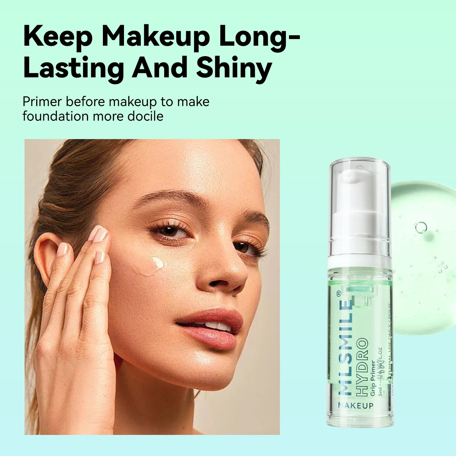 MLSMILE Moisturizing Primer Natural Light & Long Lasting Hydrating Primer Gel Skin Brightening easy to solve Primer Gel