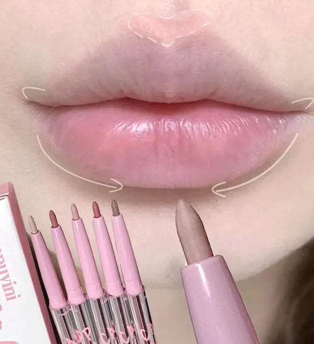 Lipliner Pencil Matte Velvet Lip Liner Pen Outline Lip Shape Lipstick Pen Waterproof Lasting Non-stick Cup Nude Lip gloss Makeup