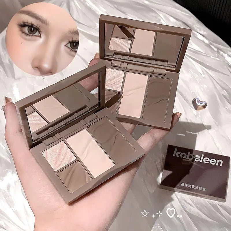 Sweet Mint Highlighter Contour Shading Powder Palette Makeup Matte Bronzer Highlight Glitter Brighten Face Blush Nose Contouring