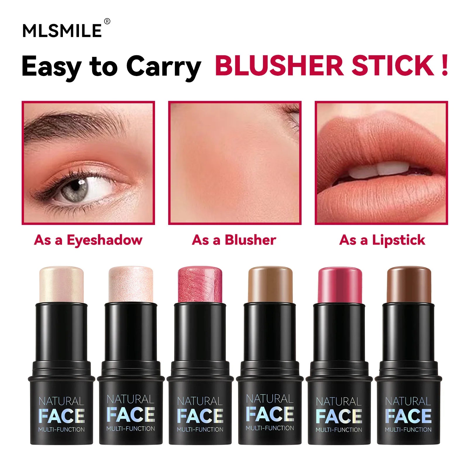 Multifunctional Highlighter & Blush Contour Stick | 3D Face Sculpting, Brightening & Enhancing Skin Tone | Easy-to-Apply Makeup