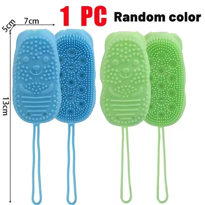 Soap Foaming Silicone Bath Brush Body Exfoliating Sponge Bubble Scrubber Shower Random Colors Skin Cleaning Bathroom Accessories