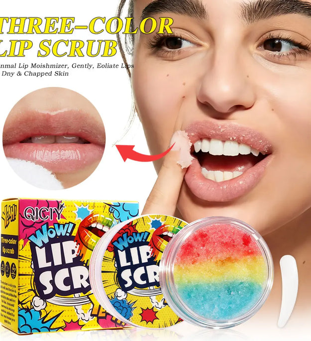 Qiciy Lip Scrub Natural Ingredients Sweet Lip Care Moisturizing Hydrating Gently Exfoliates Anti-Cracking Improves Lip Lines Lip Makeup Base