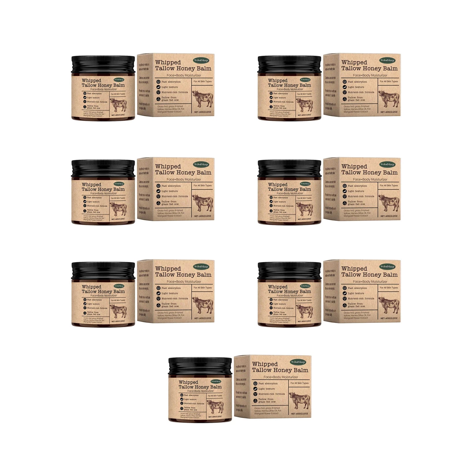 WoodSleep Beef Tallow Paste Deeply Moisturizer Brightening Wrinkle Remover Grass Fed Tallow Wild Honey Face Body Cream Skin Car - BlissFully