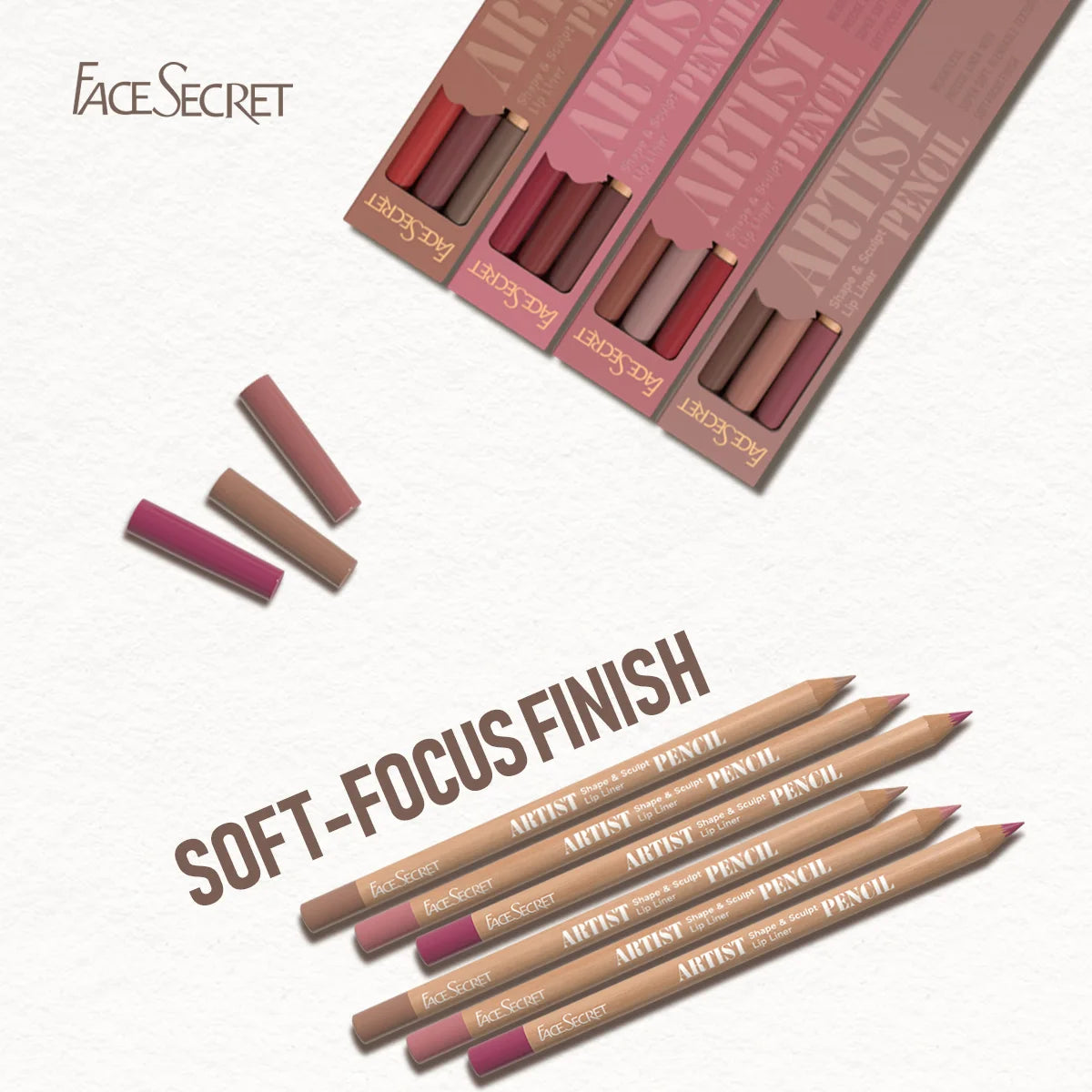 Face Secret 3Pcs Long-Lasting Velvet Lip Liner Matte Lipstick Waterproof Perfect Gift for Christmas Day, Lip Liner Set