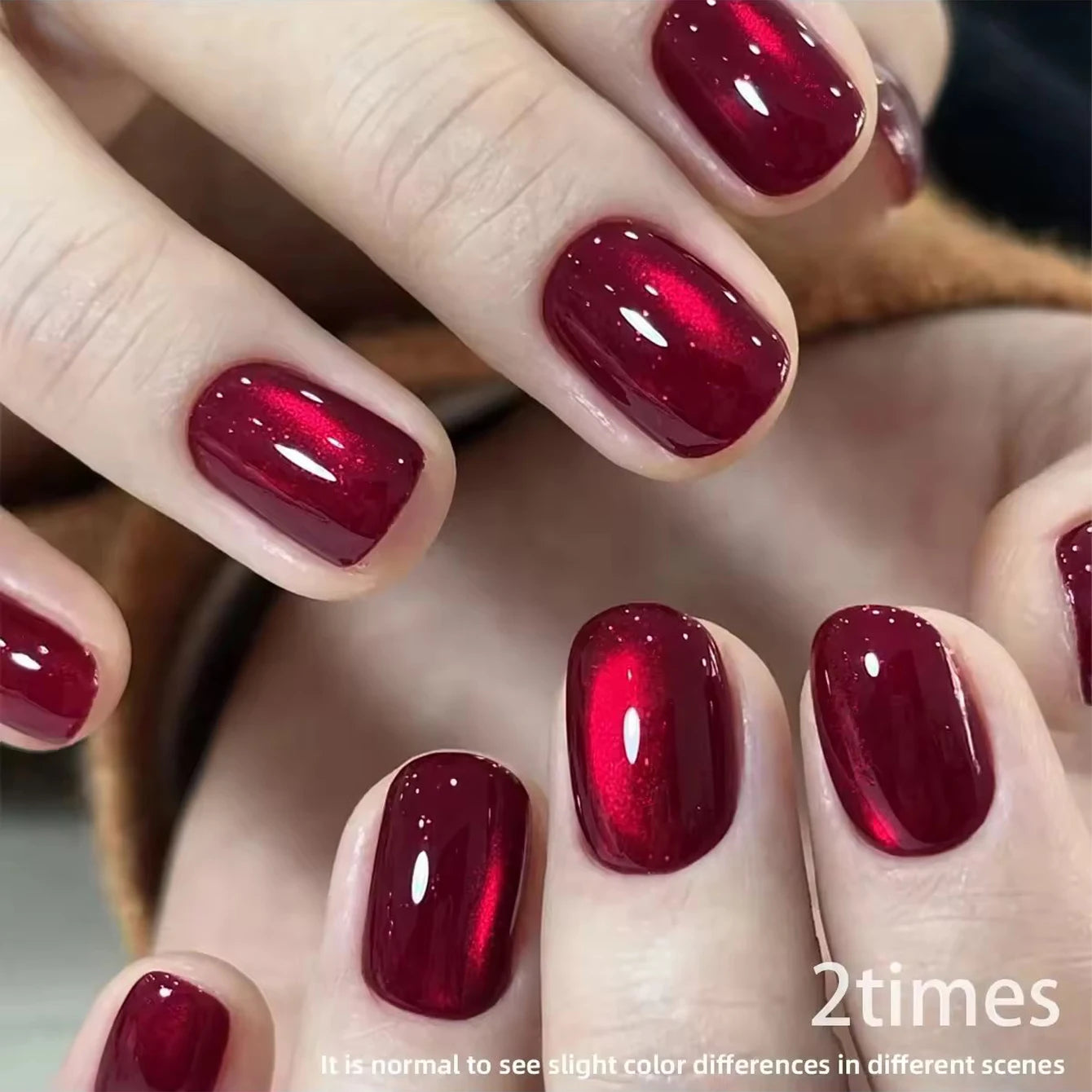 12ML 1-21PCS Winter And Autumn Whitening Red Glass Bead Cat Eye Magnet Gel Nail Polish Christmas Nails Nail Set Nail Art