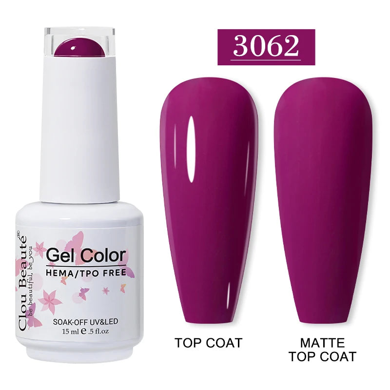 Clou Beaute 15ml HEMA TPO FREE Gel Nail Polish Vernis Semi Permanent UV Nail Art Varnish Lakiery Hybrydowe Manicure Gel Polish