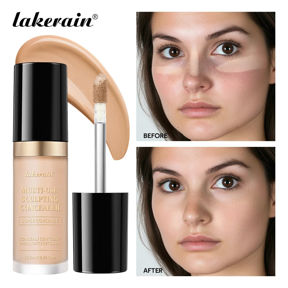 lakerain  5-Color Waterproof Concealer Matte High Coverage Oil-Control Foundation for Acne Scars and Dark Circles Cosmetics