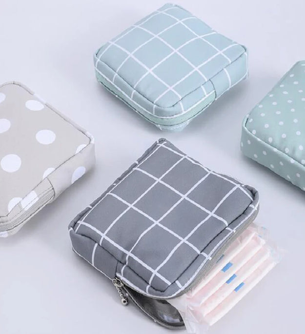 Women Sanitary Napkin Tampon Storage Bag Cute Sanitary Pad Pouches Portable Makeup Lipstick Key Earphone Data Cables Organizer