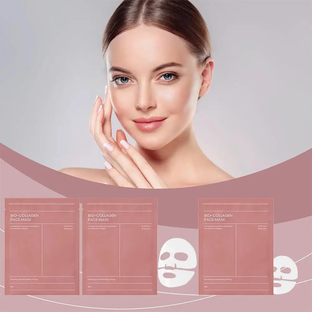 5/10Pcs Bio Collagen Face Mask Shrink Pores Deep Hydrating Overnight Mask Moisturizing Refreshing Brightening Face Skin Care