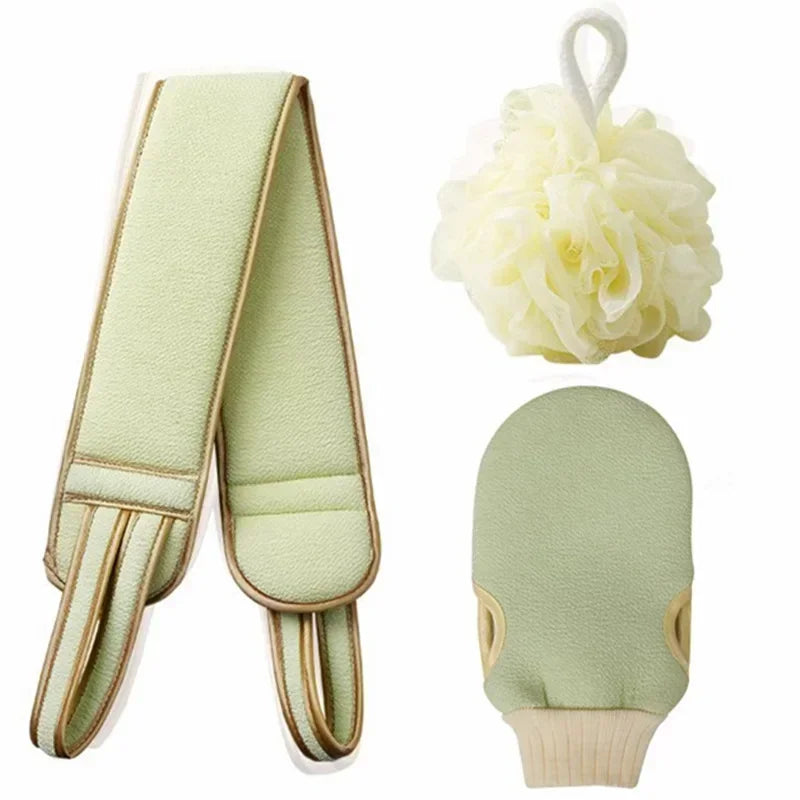 2/3Pcs Body Cleaning Washcloth Soft Brush Home Hotel Bathroom Shower Ball Back Scrubber Set Exfoliating Skin Towel Bath Gloves