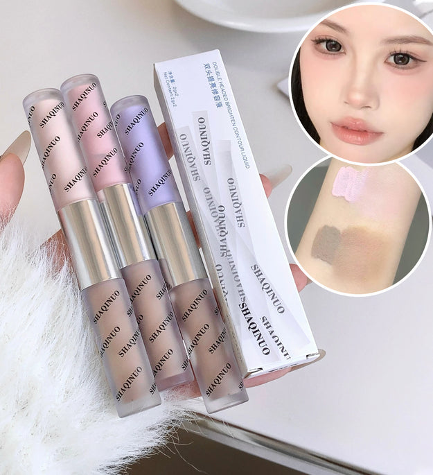 SHAQINUO Double-ended Liquid Contouring Highlighter And Shadower In One Create A Long-lasting Natural Contouring Stick