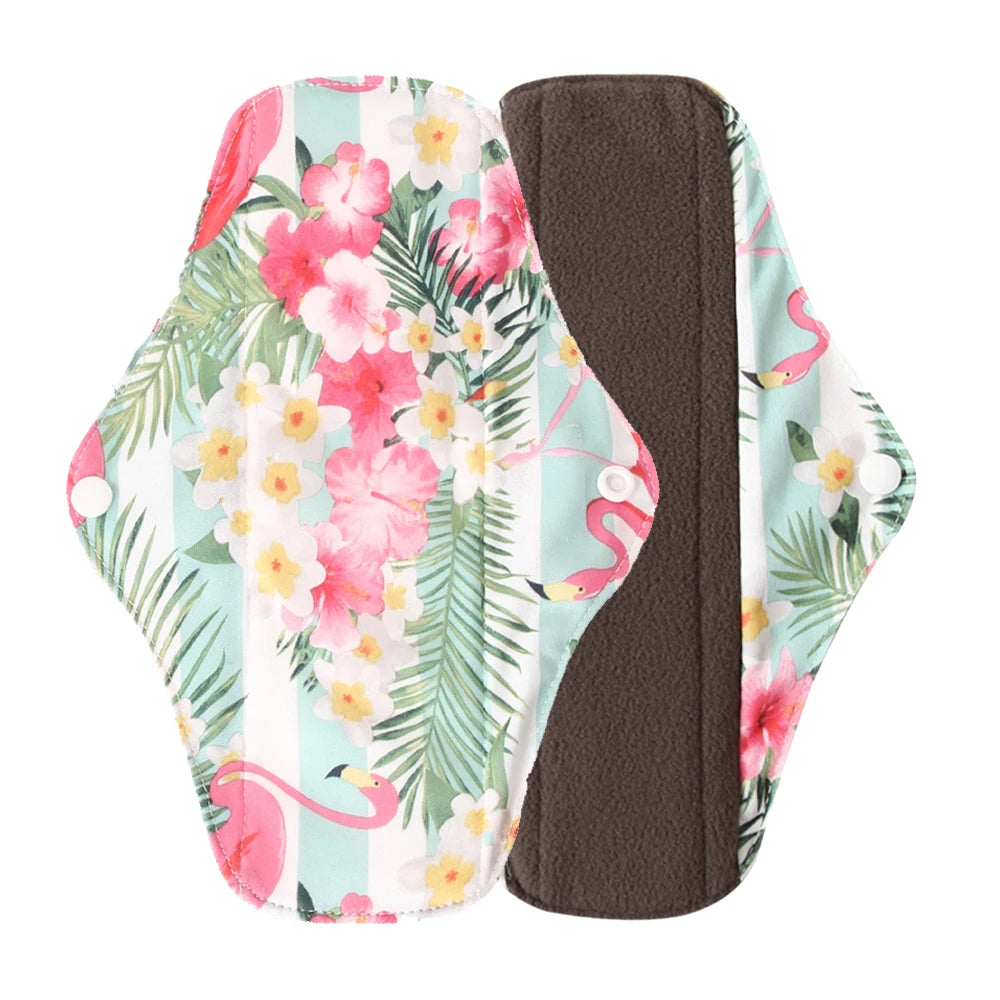 Washable Menstrual Pad Panty Liner Reusable Cloth Sanitary pad Hygienic and Soft Washable Charcoal Menstrual Dropshipping