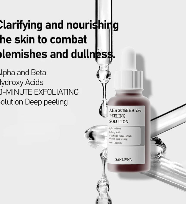 AHA 30%+BHA 2% Exfoliating Face Salicylic Acid Serum 10% Niacinamide + 1% Zinc, 10% Hexapeptide Serum Moisturizing Face Skincare