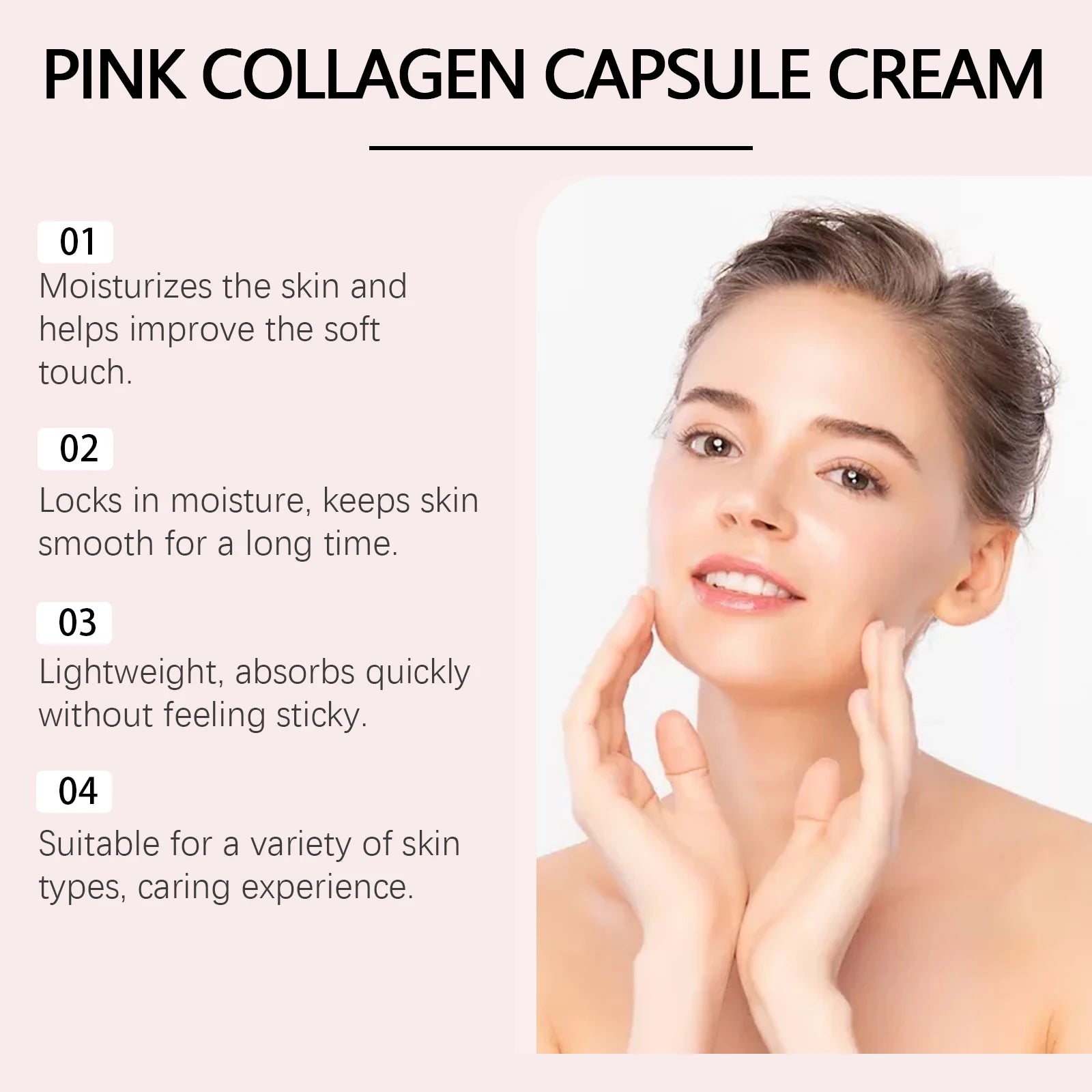 HOYGI Collagen Capsule Cream Deep Moisturizing Hydrating Anti-Dryness Skin Brighten Glowing Firming Smooth Niacinamide Skin Care