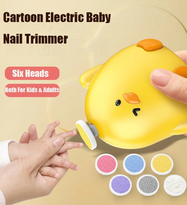 Electric Baby Nail Trimmer Safe Baby Nail Clippers With 6 Grinding Heads Quiet Baby Nail Polisher Kit For Hygiene Cares