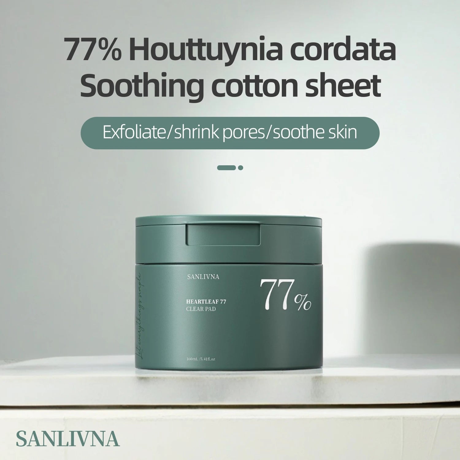 Heartleaf 77 Toning Cotton Moisturizing Pore Care Centella Asiatica Extract Moisturizing Skin Care Cotton Moisturizing Face