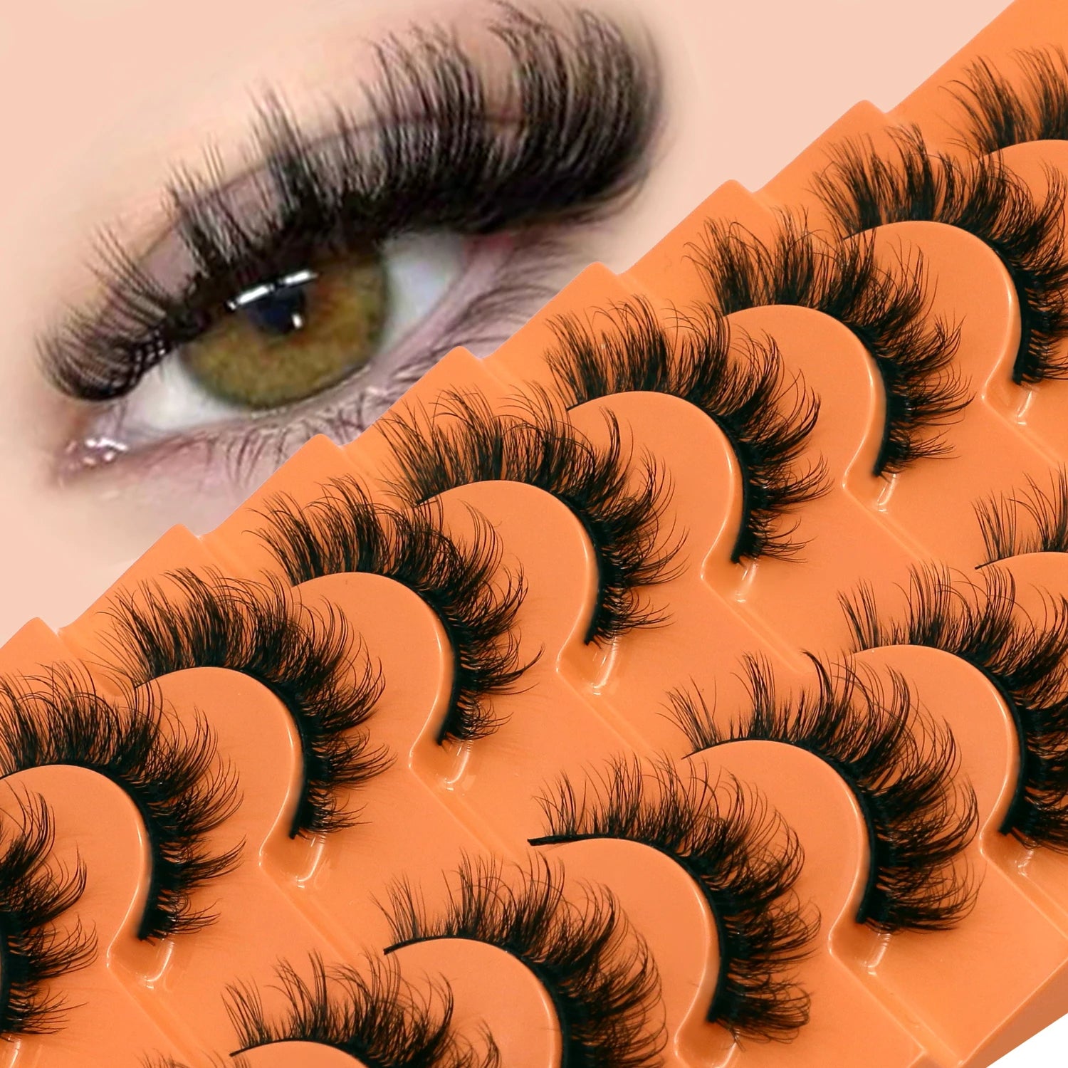 VELTRINAY Cat Eye Lashes False Lashes 3D Faux Mink Lashes Fluffy Volume Strip Lashes Cat Eyelashes Lashes Fake Eyelashes Makeup