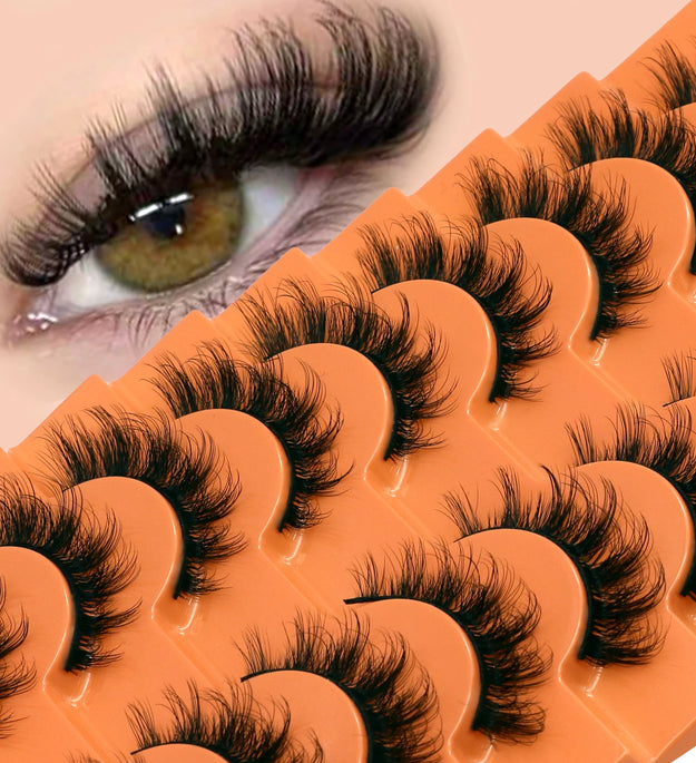 VELTRINAY Cat Eye Lashes False Lashes 3D Faux Mink Lashes Fluffy Volume Strip Lashes Cat Eyelashes Lashes Fake Eyelashes Makeup