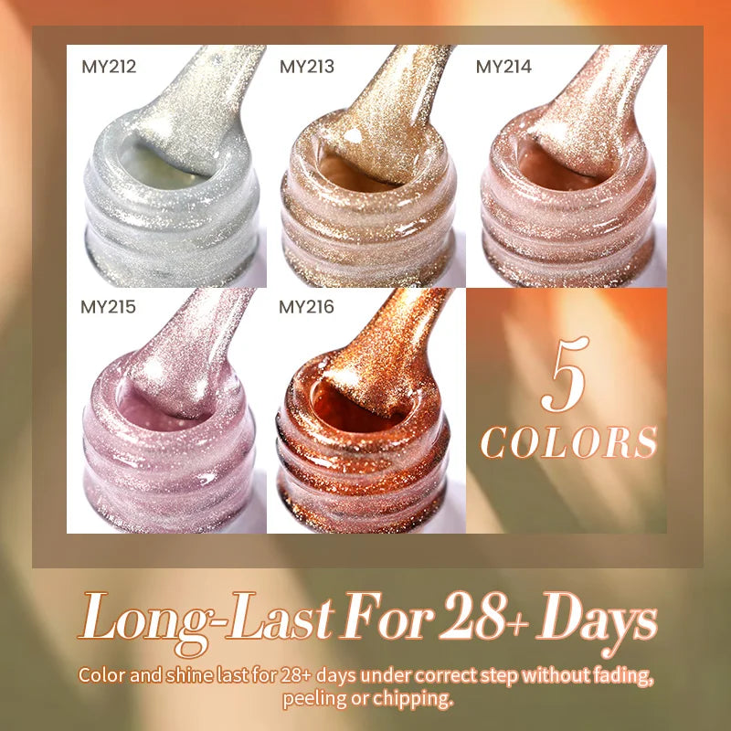 BORN PRETTY 10ml Cat Magnetic Gel Sparkling Ultra Gold Glitter Soak Off UV LED Gel Nail Art Varnish Manicure Valentine's Day