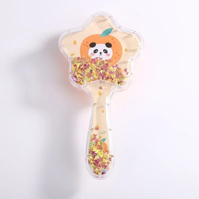 New Cartoon Air Cushion Massage Comb Star Shape Sequins Quicksand Anti-knot Combs for Baby Kids Comb for Curly Hair