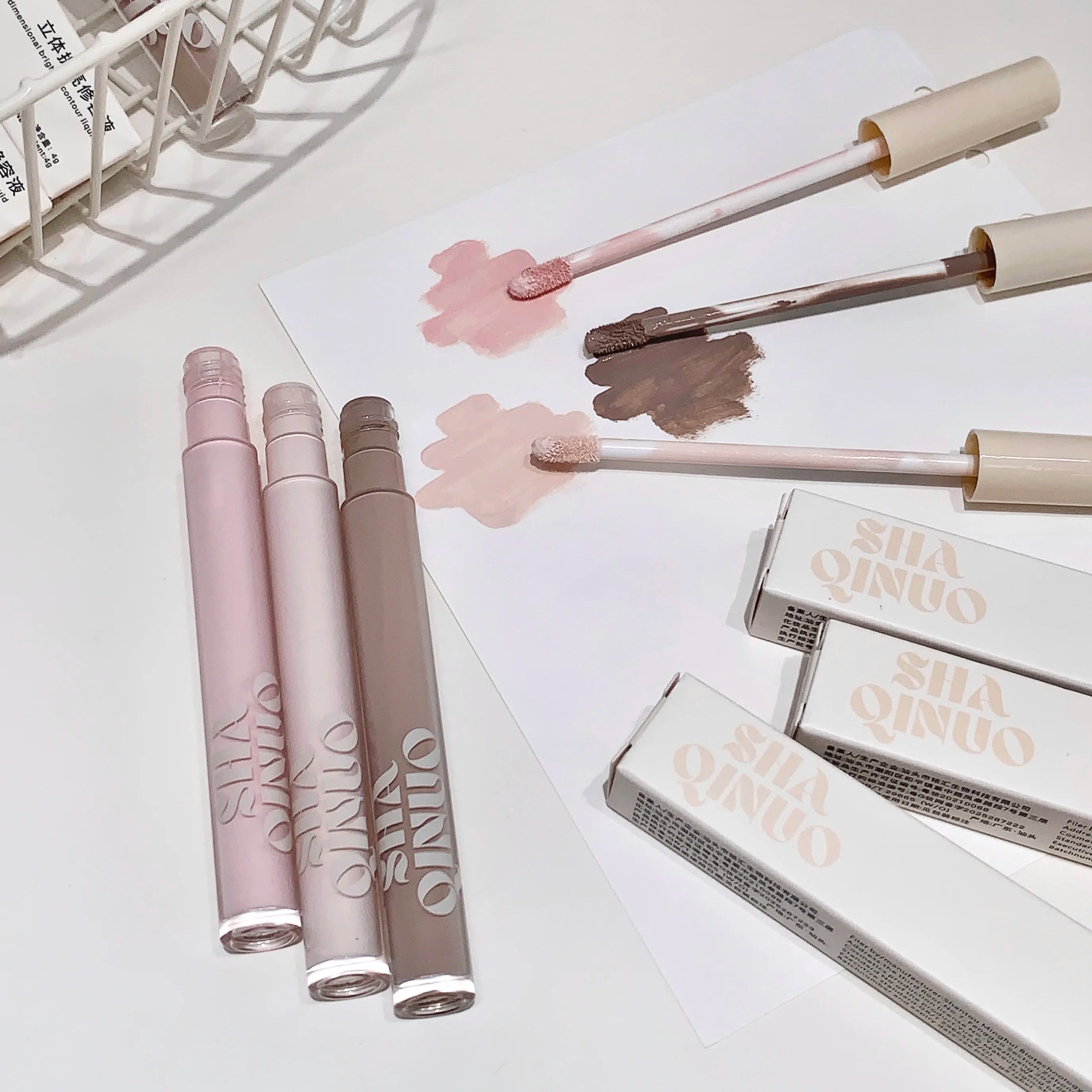 SHAQINUO Liquid Contouring Highlighter Powerful Concealer Whitening Lasting Foundation Moisturizing High-end Brightening Liquid