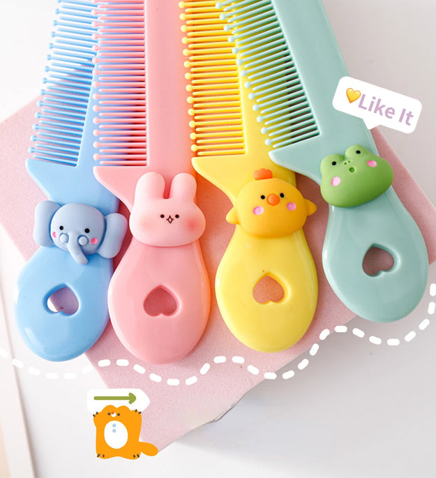 Protable Hair Brushes Cute Mini Comb for Baby Girl Boy Small Koran Cartoon Animal Floral Hair Comb Girl Kid Hair Accessories