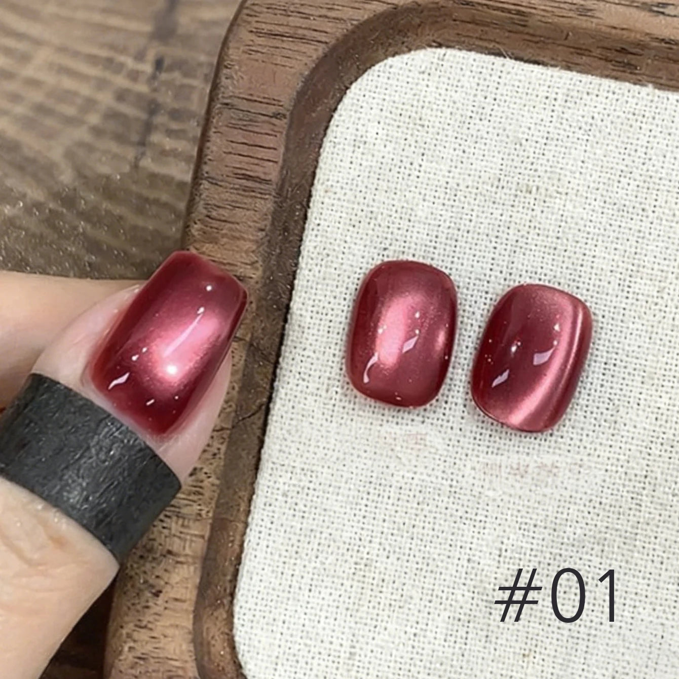 12ML 1-21PCS Winter And Autumn Whitening Red Glass Bead Cat Eye Magnet Gel Nail Polish Christmas Nails Nail Set Nail Art