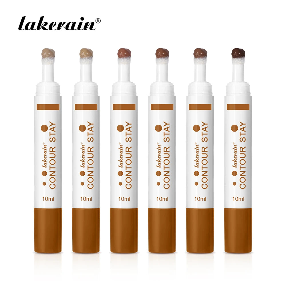 6-colors Moisturizing Liquid Contour Stay Cream Bronzer Waterproof Lightweight 3D Concealer Nourishing Face Contour Makeup