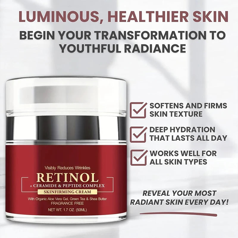 Instant Retinol Cream Wrinkle Remover Firming Lifting Anti Aging Fade Fine Lines Moisturizing Whitening Korea Repair Skin Care - BlissFully
