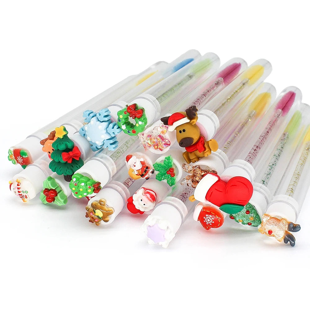 Christmas Eyelash Brush Tubes With Lash Reusable Mascara Wands Replaceable Makeup Applicators Dust-proof Lash Extension Supplies