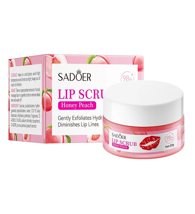 SADOER Fruit Lip Scrub Cream Moisturizing Lips Plumper Hydrating Nourishing Avocado Orange Strawberry Lip Mask Lipstick Care