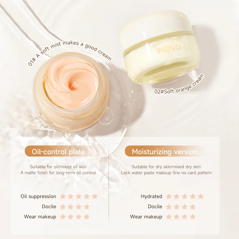 Hydrating Facial Primer Cream,Long-Lasting Smooth Base And Brightening, Non-Greasy,  Gentle & Oil Control Concealer