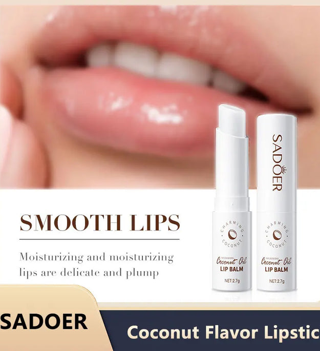 SADOER Coconut Lip Balm - Lasting Nourishment and Moisture for Men and Women - Daily Care Lip Balm
