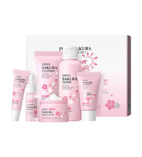 6pcs/Set Sakura Skin Care Sets Face Cream Serum Toner Facial Cleanser Sunscreen Eye Cream Face Skin Care Set Product Gift box - BlissFully
