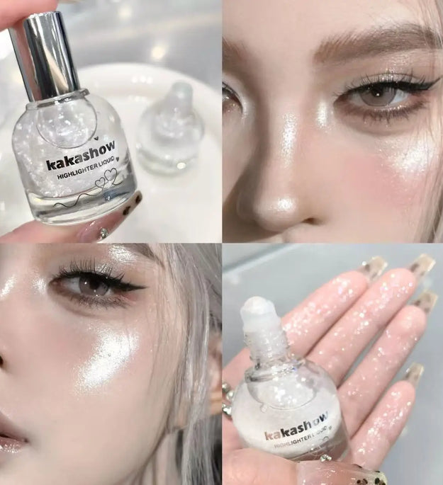 kakashow Liquid Highlighter Diamonds Ball Longlasting Shimmer Glow Brightening Glitter Multifunctional for Face Eyes Body