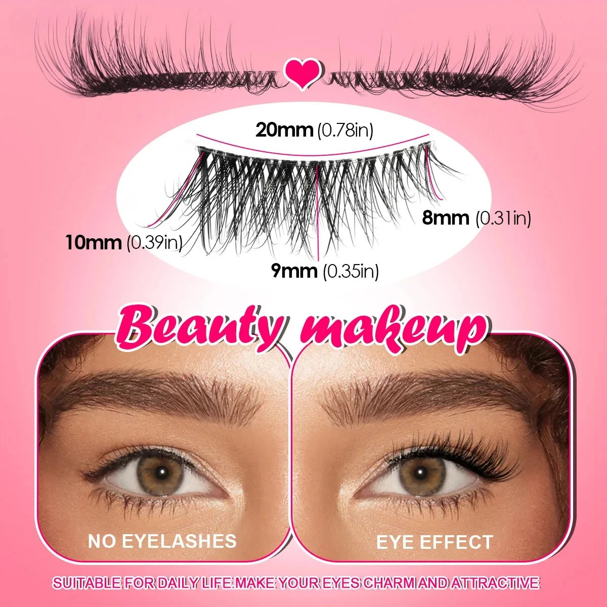 New Half Eyelashes False Lashes 10 Pairs 3D Mink Lashes Natural Eyelash Extension Cat Eye Eyelashes Makeup faux Cils Fox Lash