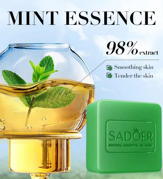 Peppermint Essential Oil Soap Body Shower Handmade Kojico Acid Tumeric Kojic Brightening Hand Sanitizer Bar Salim Bag Whitening