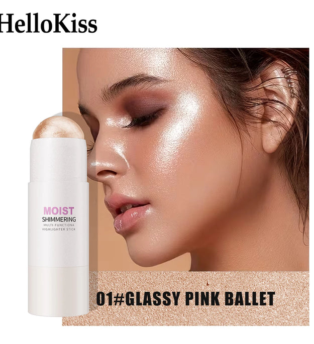 [Natural Glowup] 1pc Glowup Highlighter Stick | Natural Brightening Face Contour & Highlight Makeup, Medium Coverage, Buildable