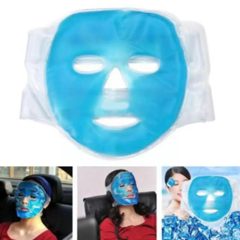 Cold Gel Face Mask Ice Compress Blue Full Face Moisturizing Cold With Relaxation Faicial Pack Face Pad