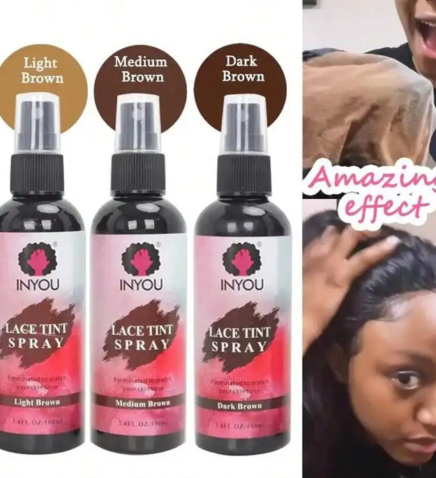 Lace Tint Spray For Wigs, Waterproof Lace Tint Melting Mousse Spray Concealer For Lace Closure Front Wigs Toupees - BlissFully