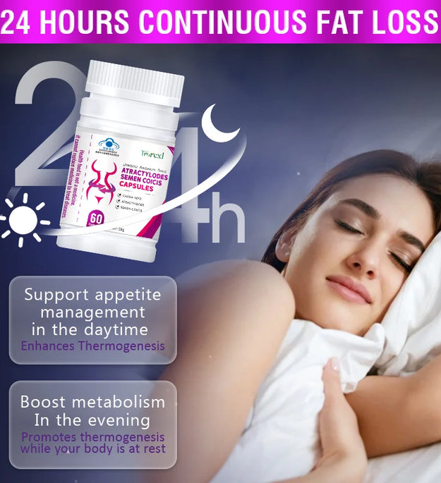 Natural Cassia Seed & Coix seed Pills, Detox Slim, Metabolism Booster, Burn Fat, 100% Herbal, Vegan & NO SIDE EFFECT